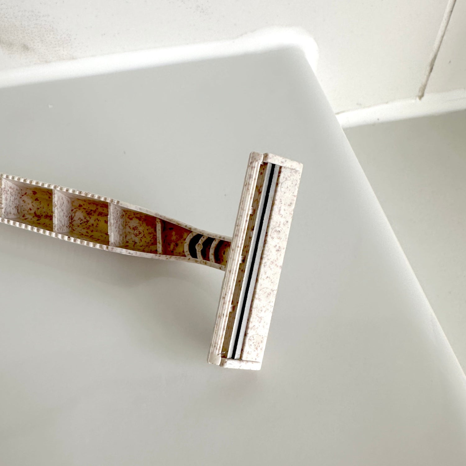 Safety razor on a white background