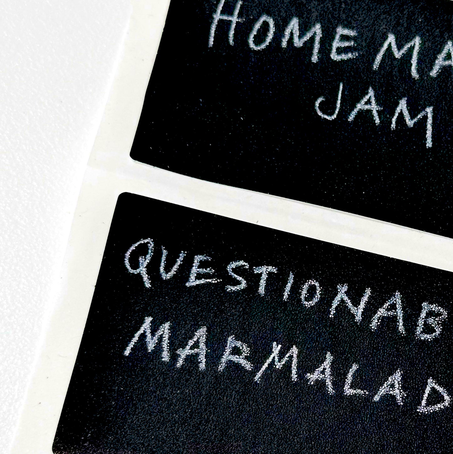 Jam jar labels and chalk pencils