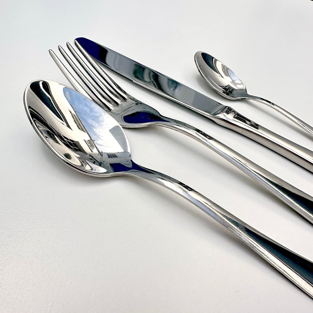 Plain stainless steel cutlery