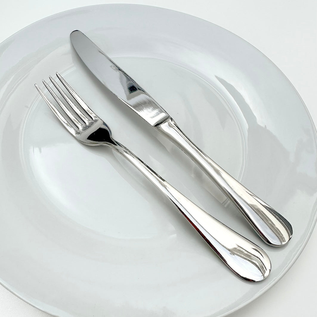 Plain stainless steel cutlery