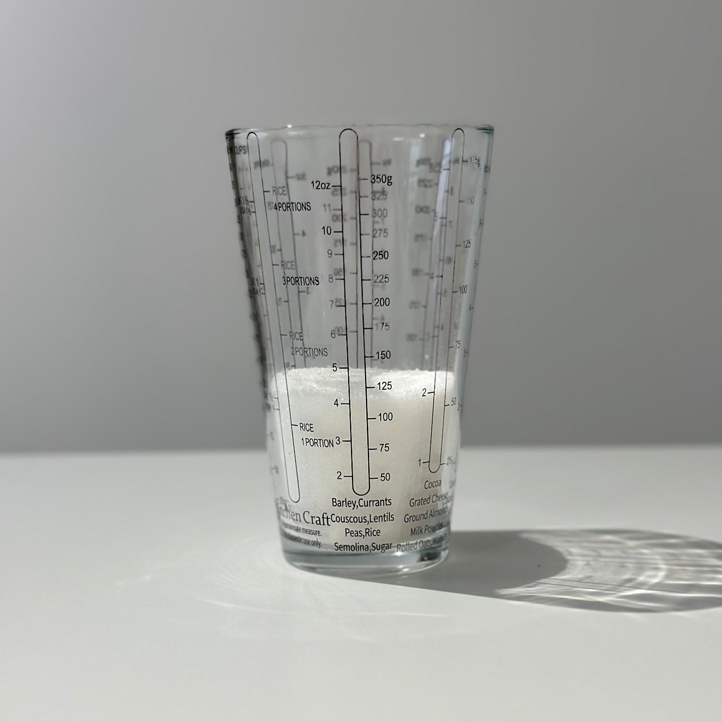 Measuring glass for dry measures