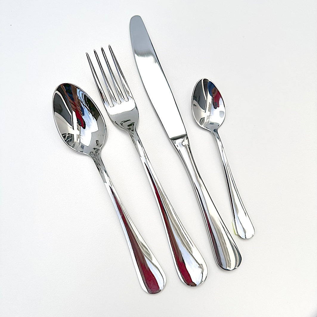 Plain stainless steel cutlery