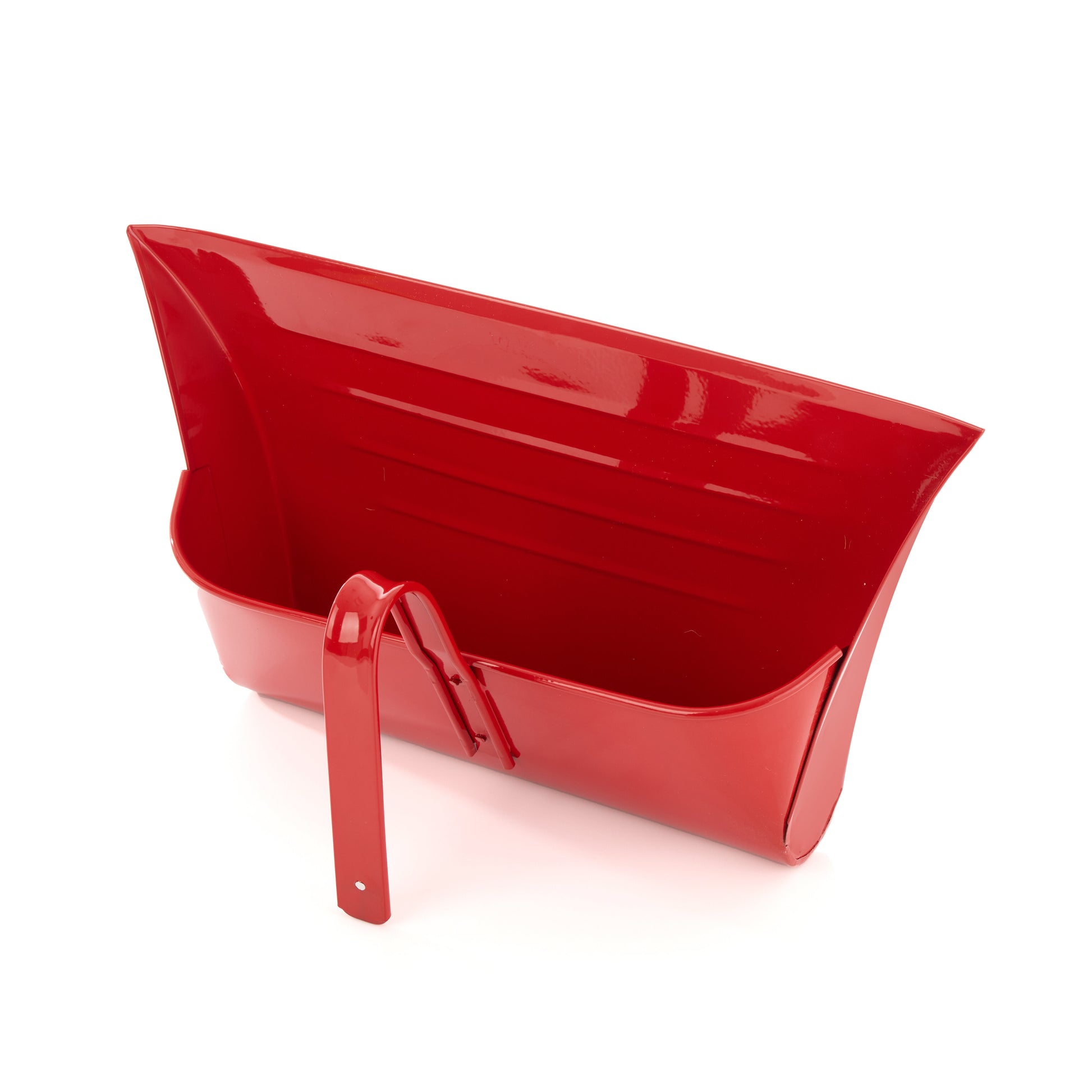 metal closed dustpan red
