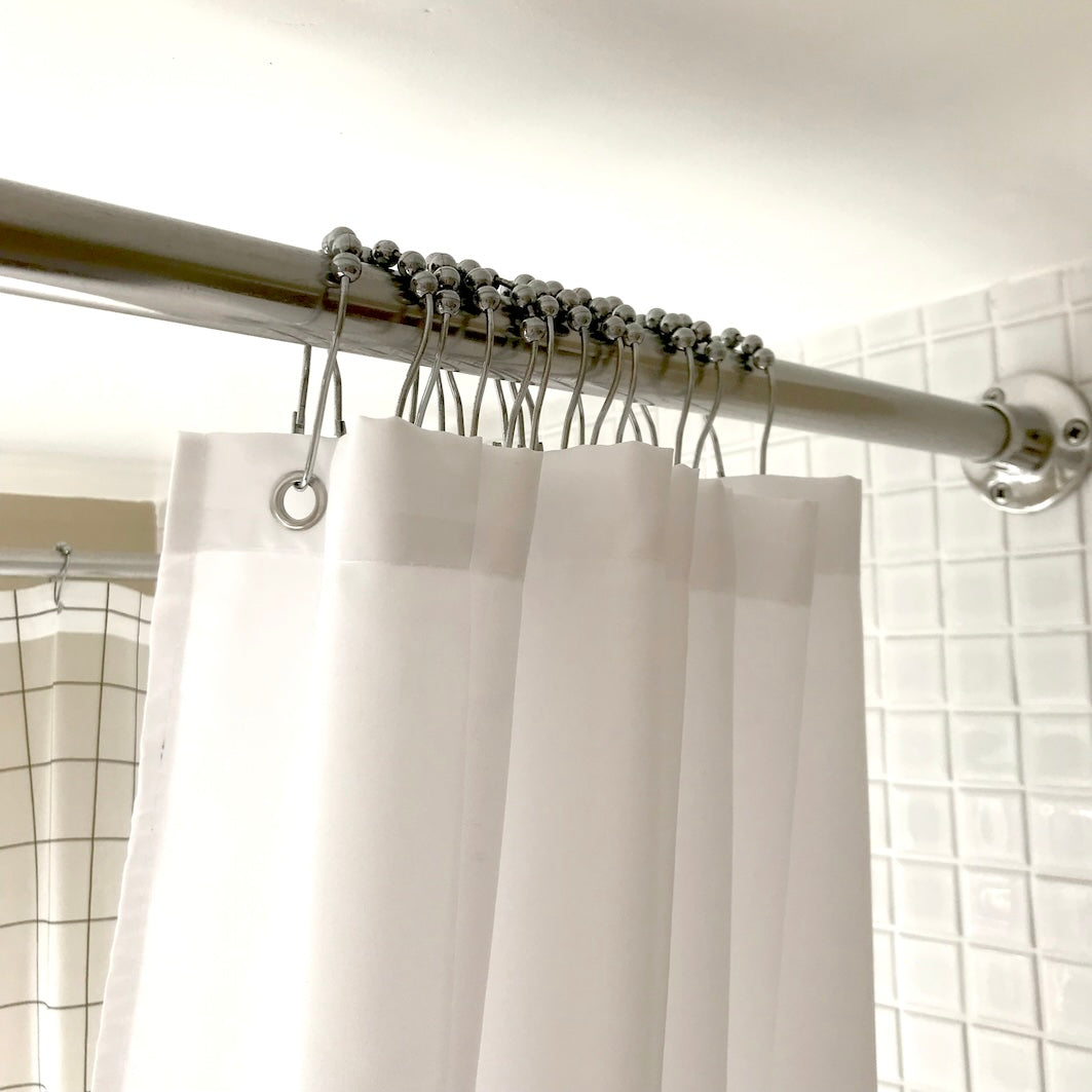White shower curtain - utilitybrighton