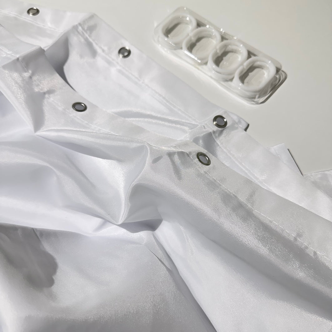 White shower curtain - utilitybrighton