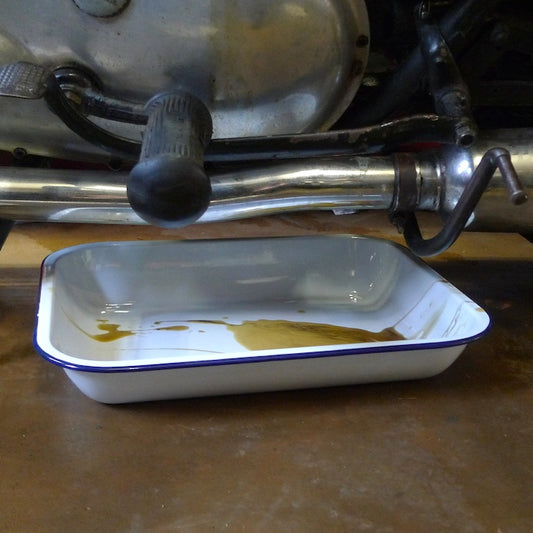 Blue and white enamel bake pan 37cm oil lea