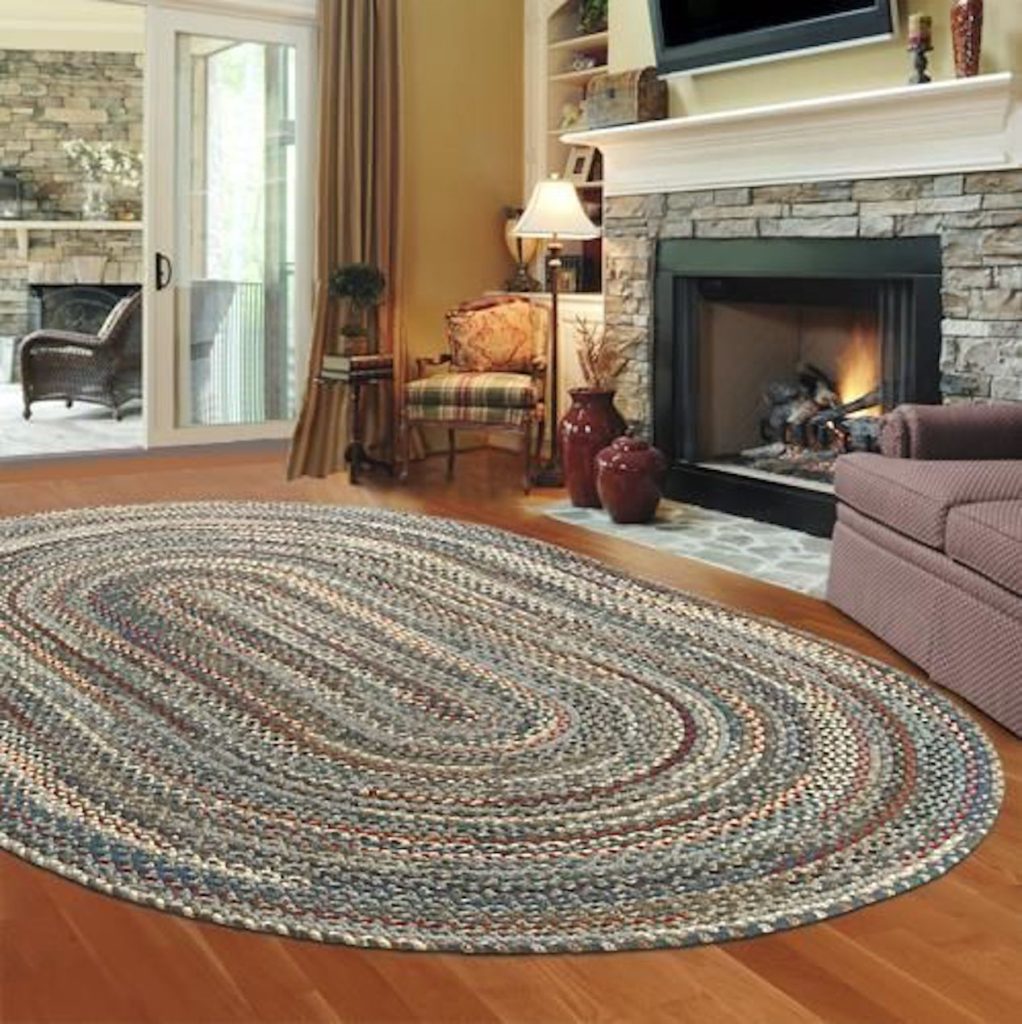 Braided rug in living room