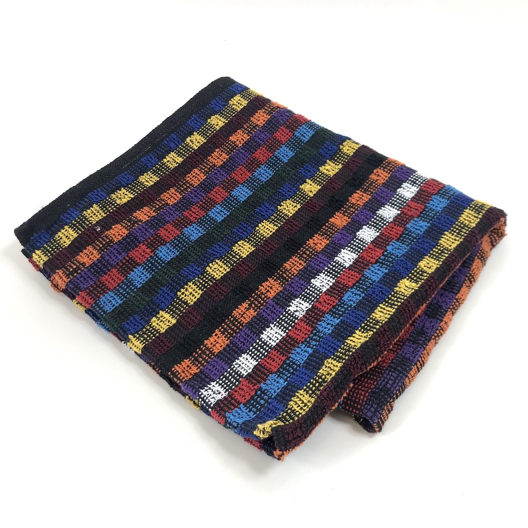 Checkered hand towel black