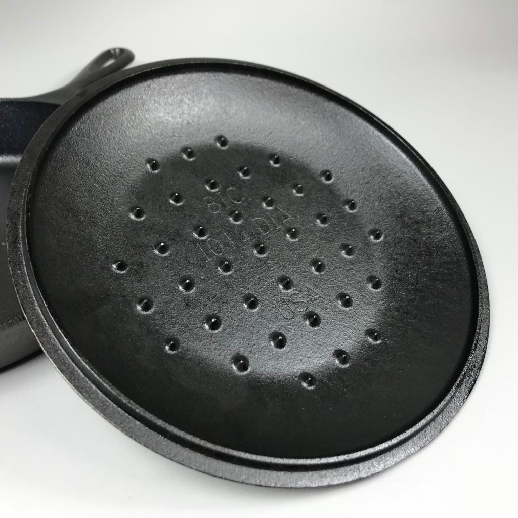 Lodge cast iron 10 skillet inside of lid