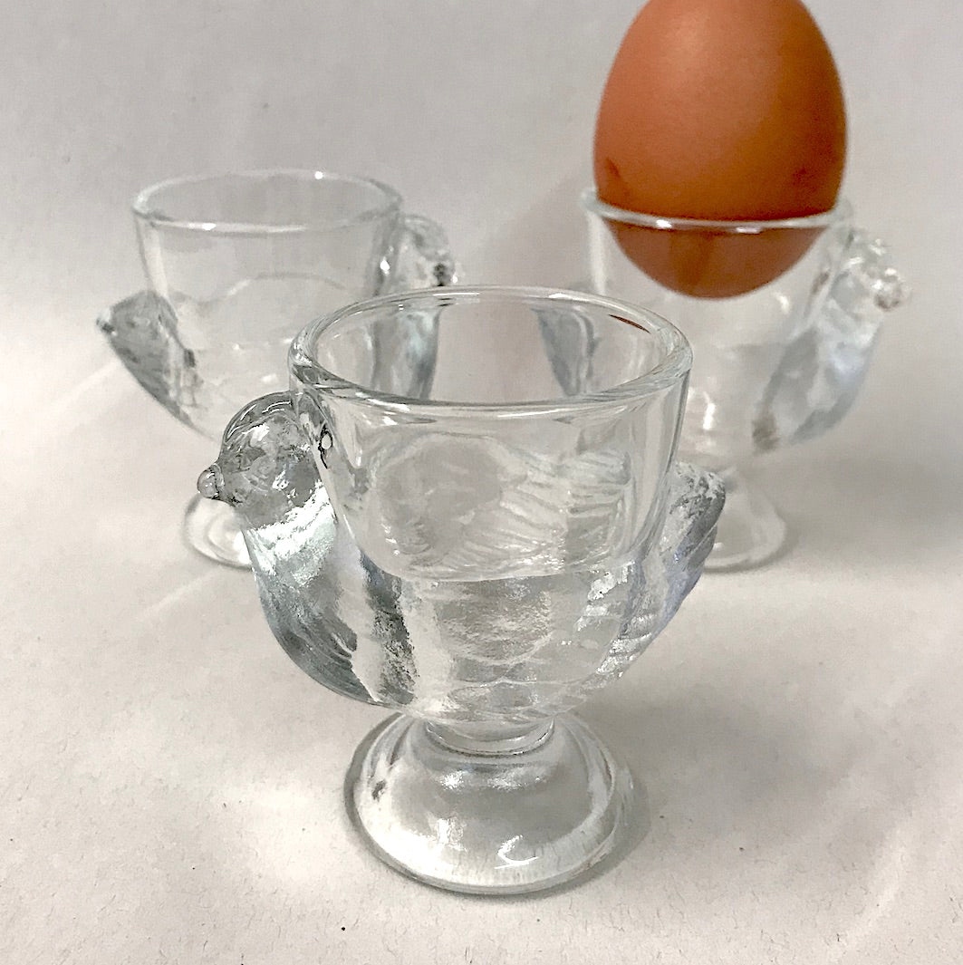 Luminarc glass hen egg cups x 3 w egg