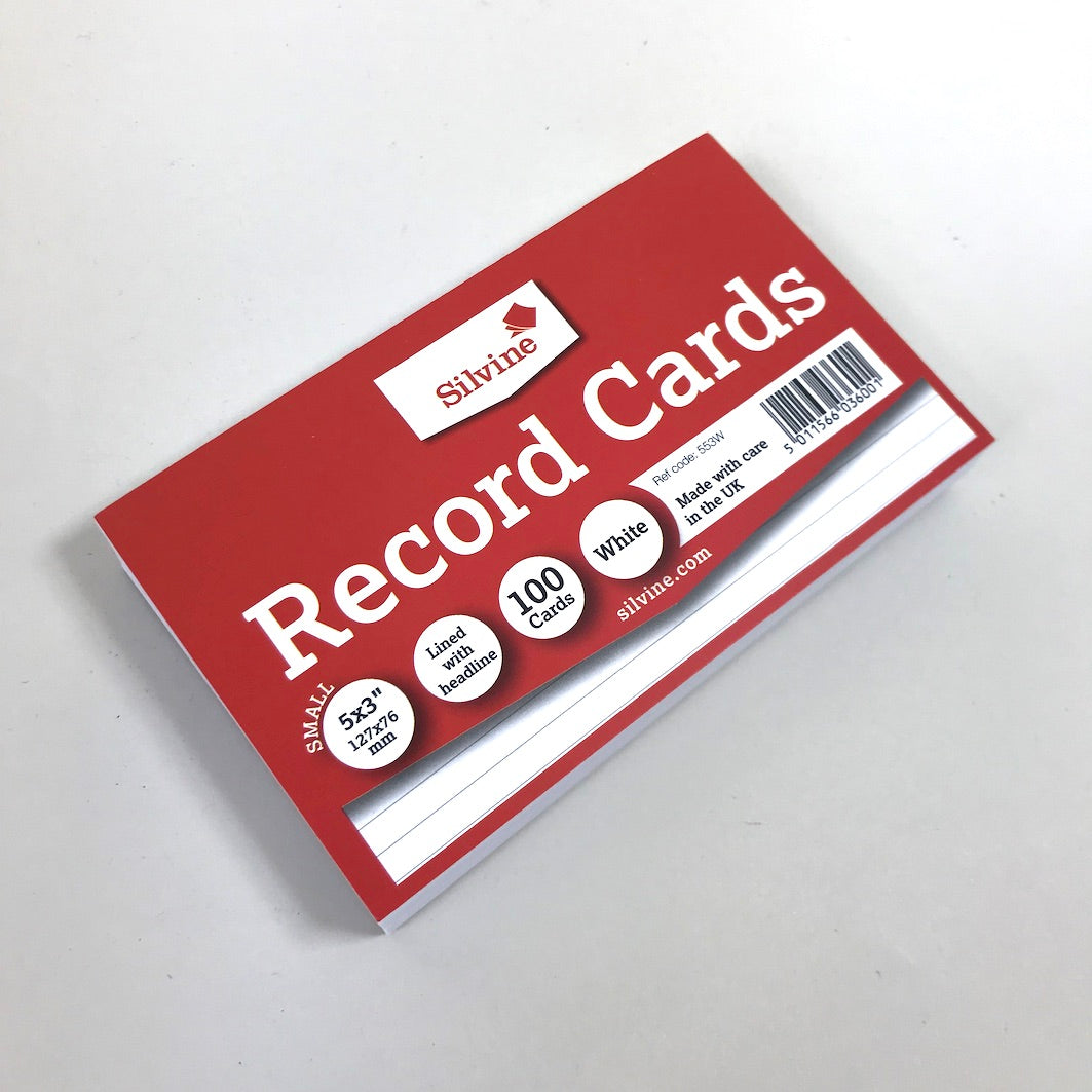 Silvine record cards pack