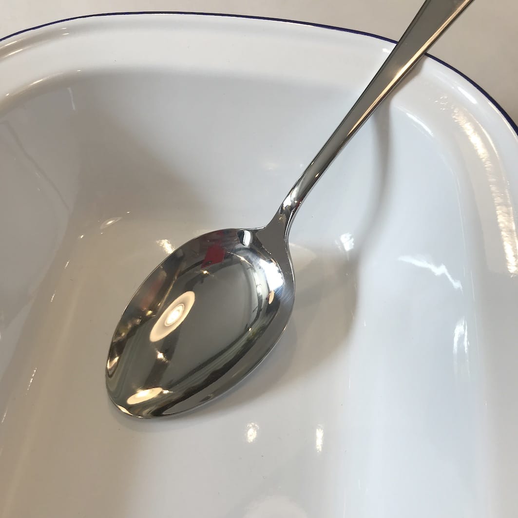 Stainless steel serving spoon pie dish