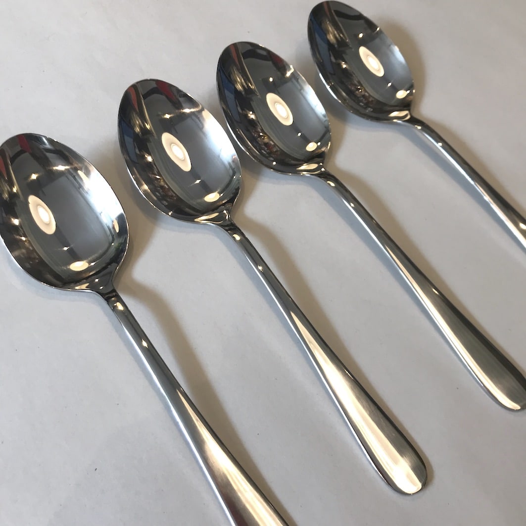 Stainless steel serving spoons