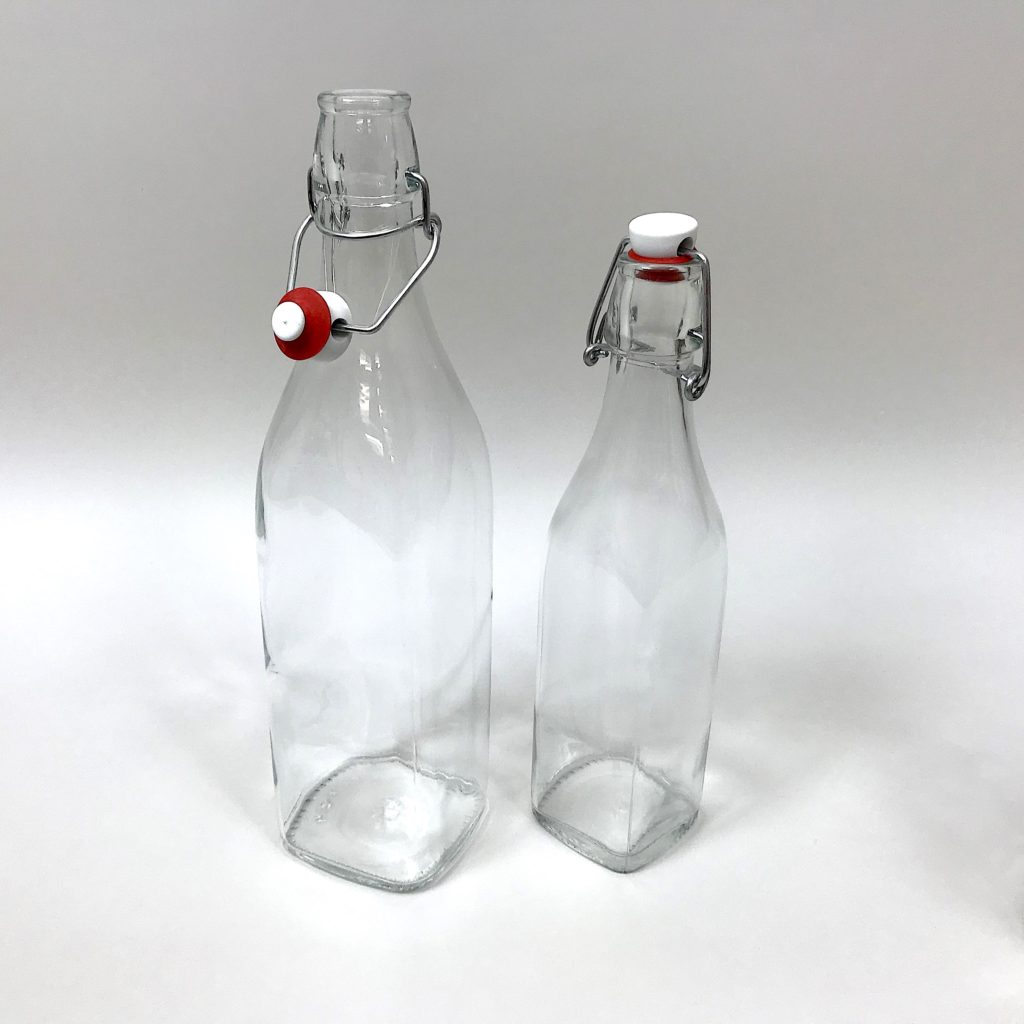 Swing top bottles square bases 1 litre 500ml