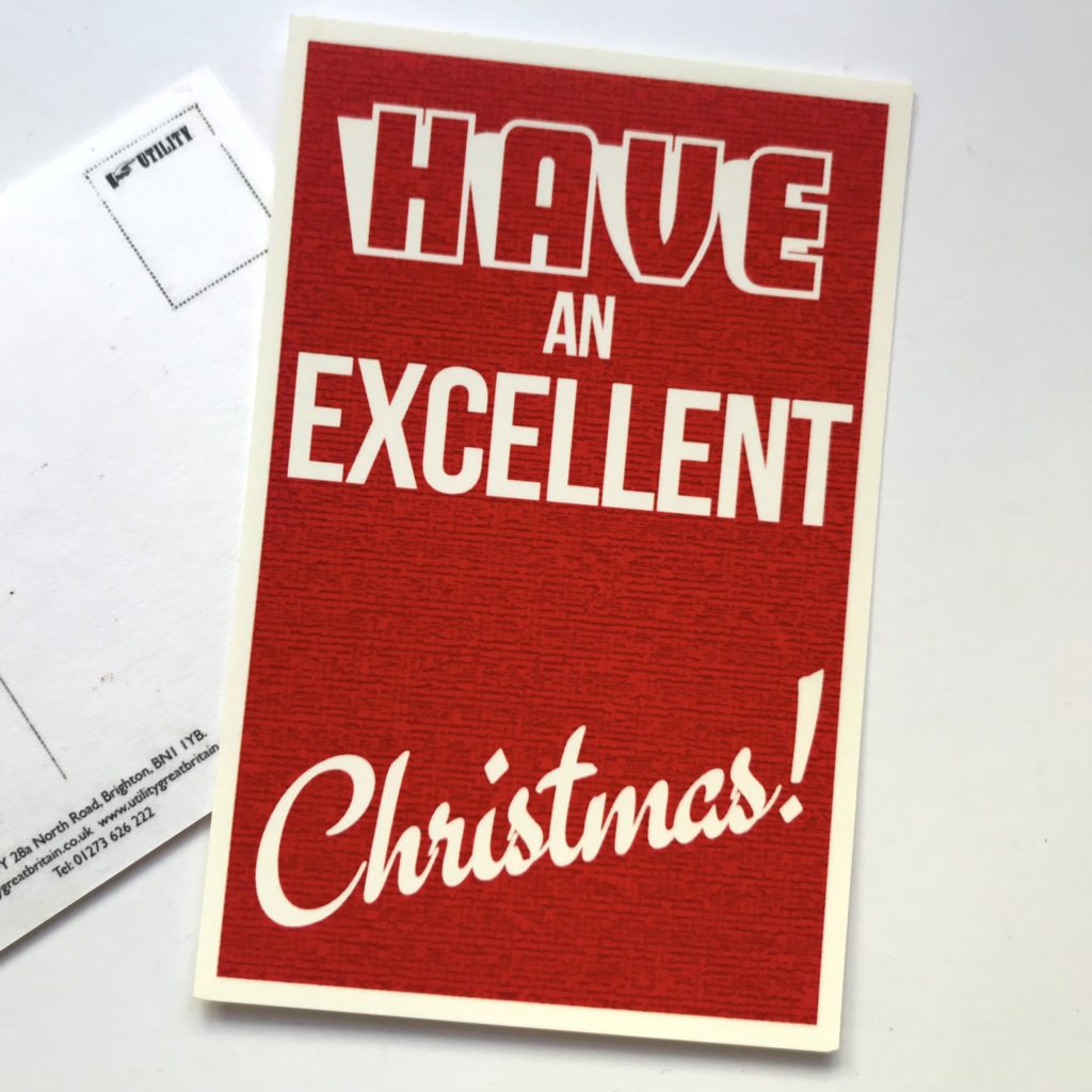 Utility Christmas postcard detail front and back