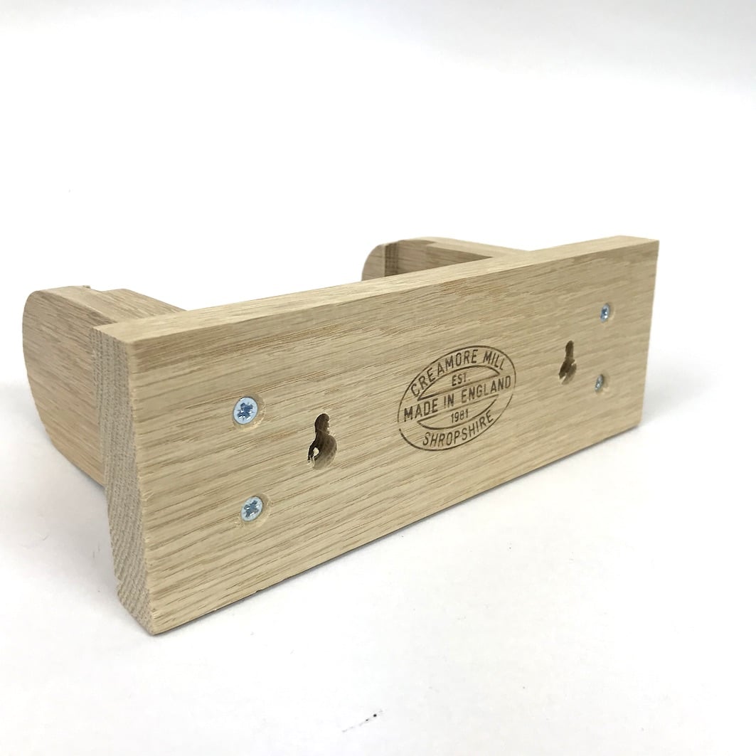 Wooden loo roll holder back fixings