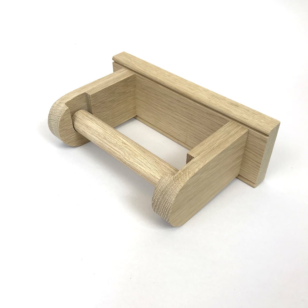 Wooden loo roll holder