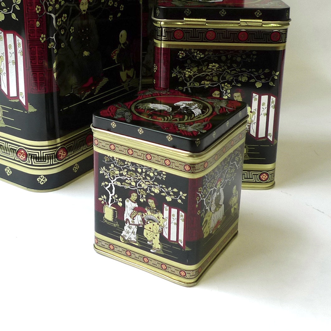 Tea caddy &#8211; black japan 1/4lb