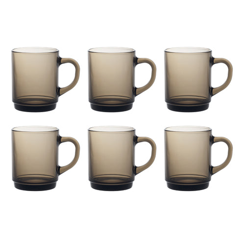 duralex versailles mug 26cl smoke x 6