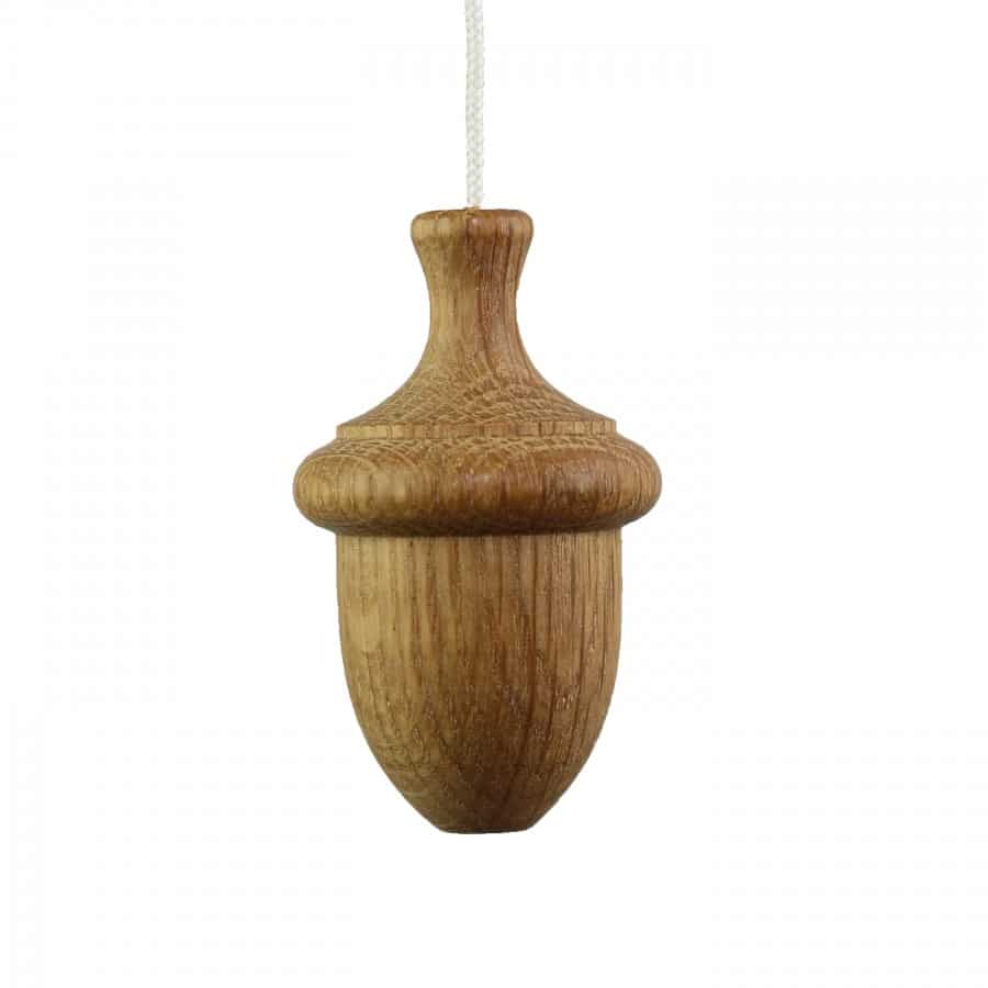 Oiled oak acorn light pull