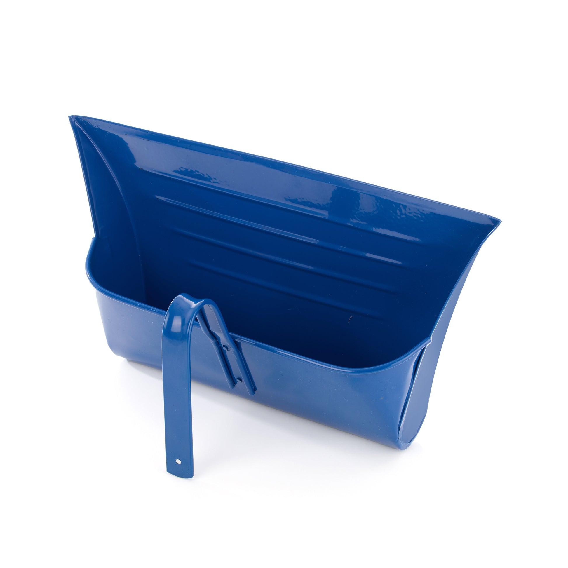 Metal dustpan blue closed 