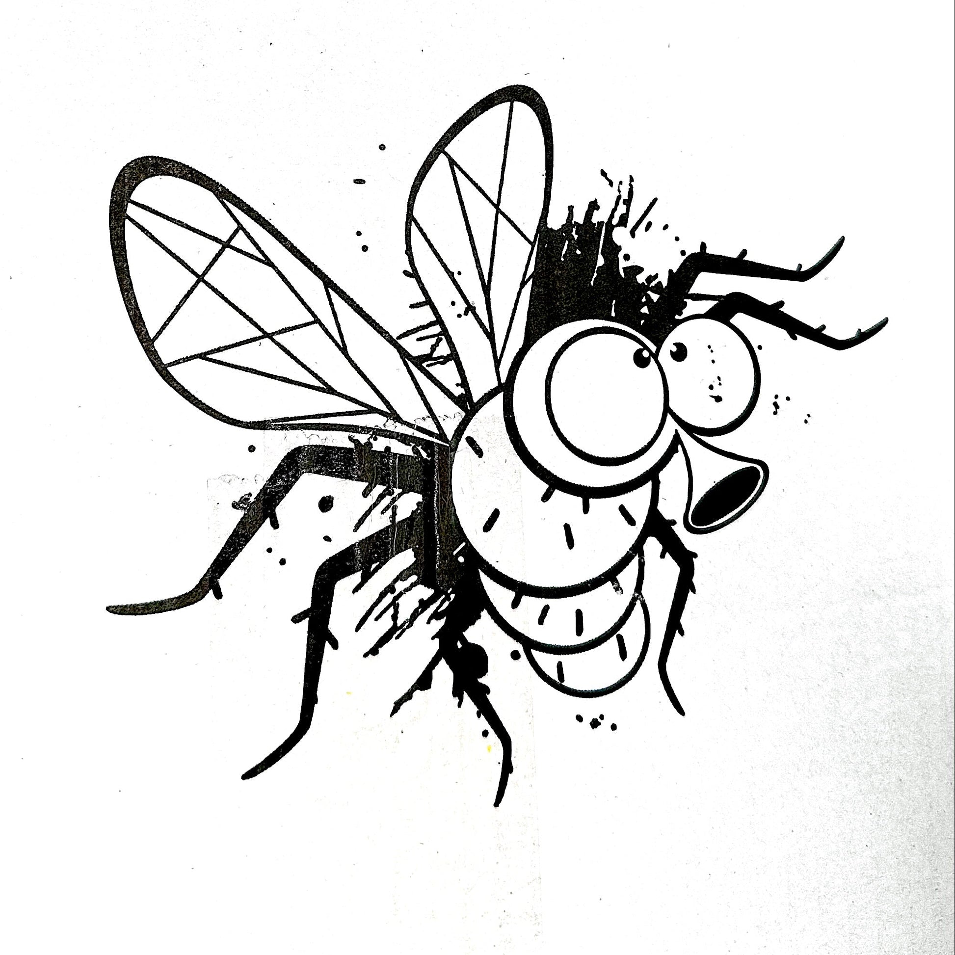 Cartoon drawing of a fly mosquito
