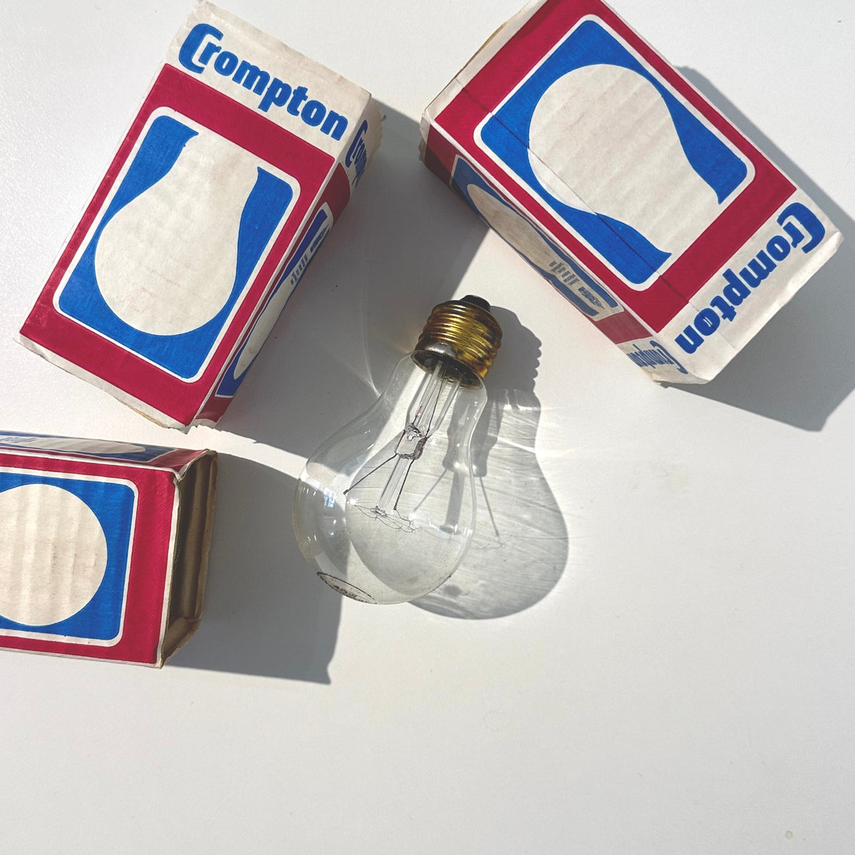 Crompton incandescent light bulbs and packaging