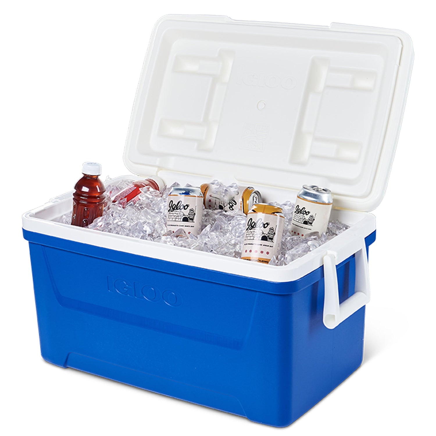 Igloo cool box Laguna 48qt open with drinks