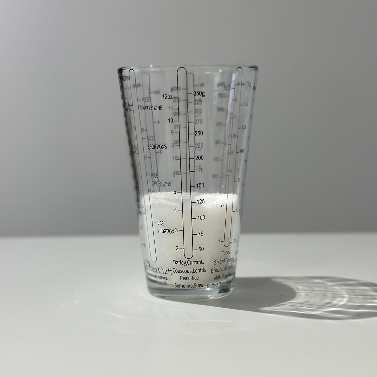 Measuring glass for dry measures