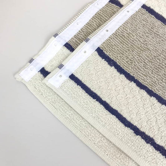 Range towel with poppers cream and navy stripe