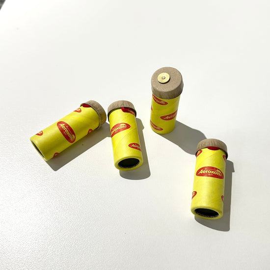 Rolls of fly paper on a white background