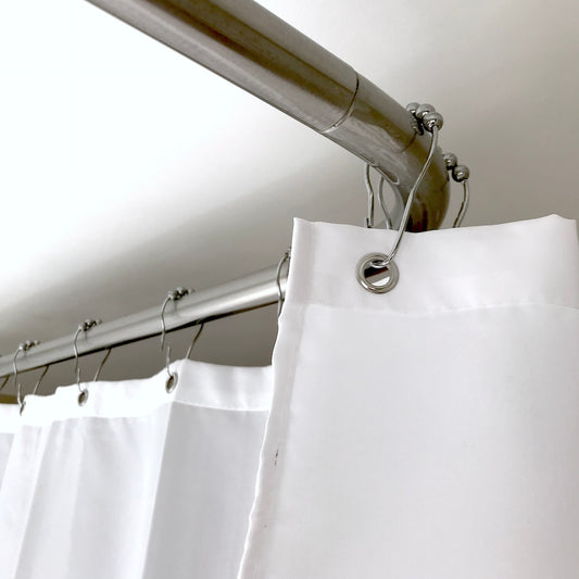 White shower curtain