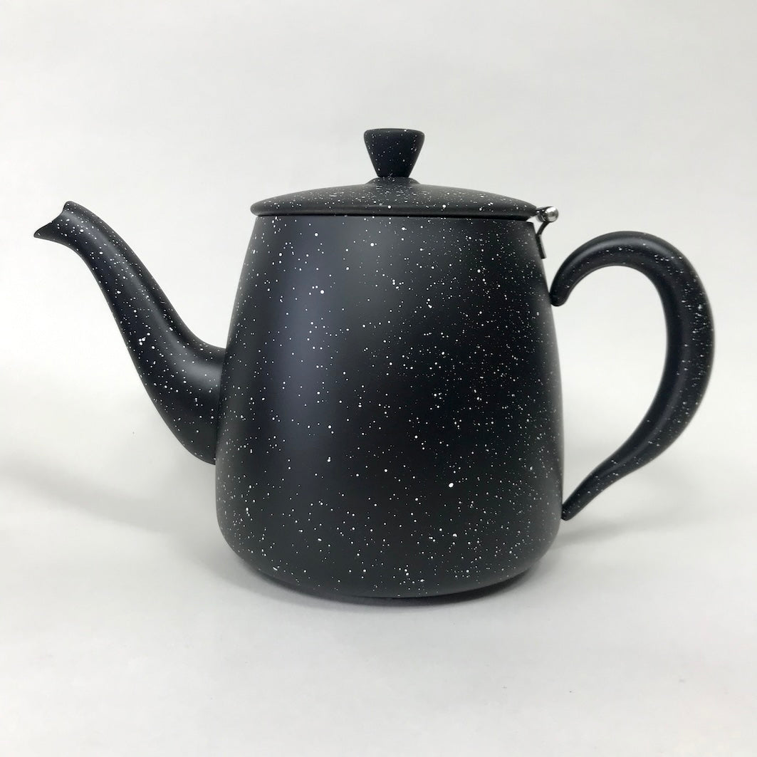 Stainless steel speckled teapot