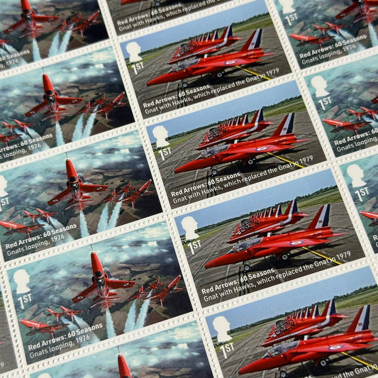 postage stamp red arrows