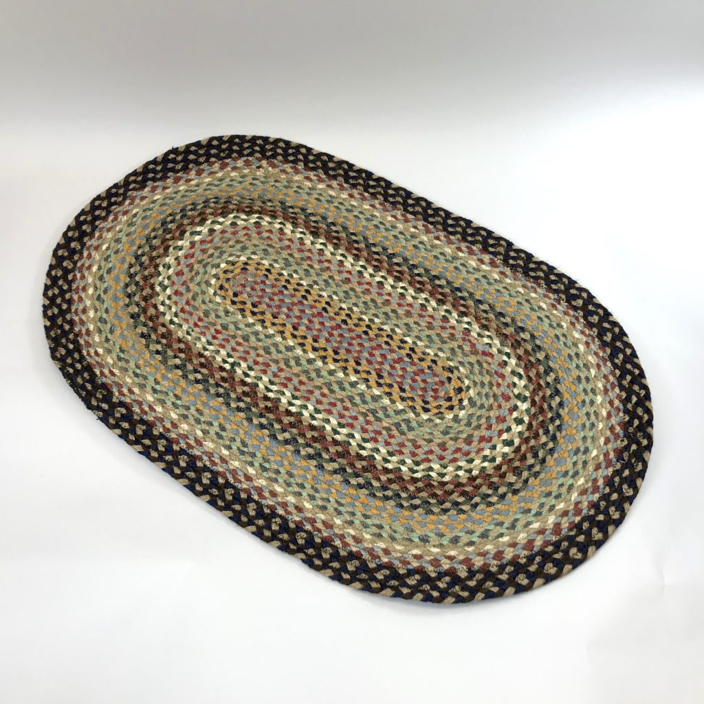 Braided rug co jute misty blue plain bg