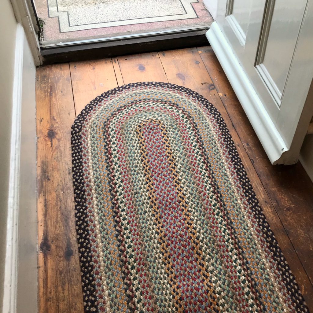 Braided rug runner hall