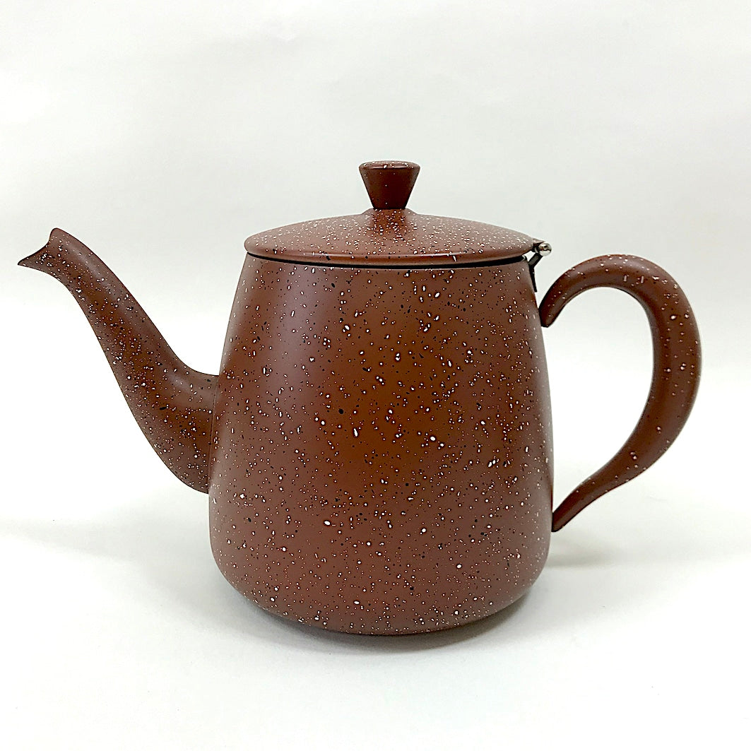 Brown speckled teapot stainless steel