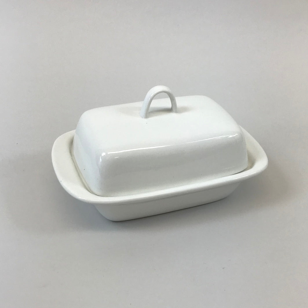 Ceramic white butter dish