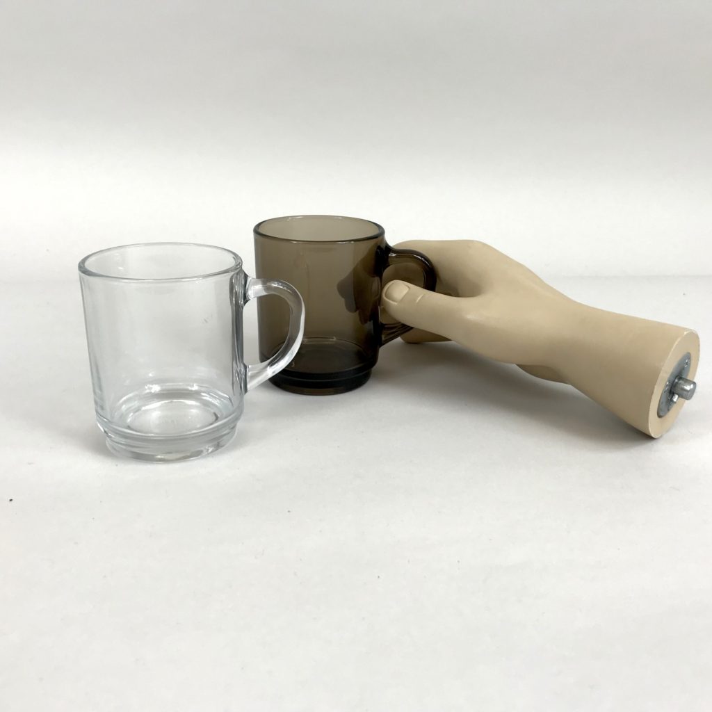 Duralex mugs smoked glass and clear hand