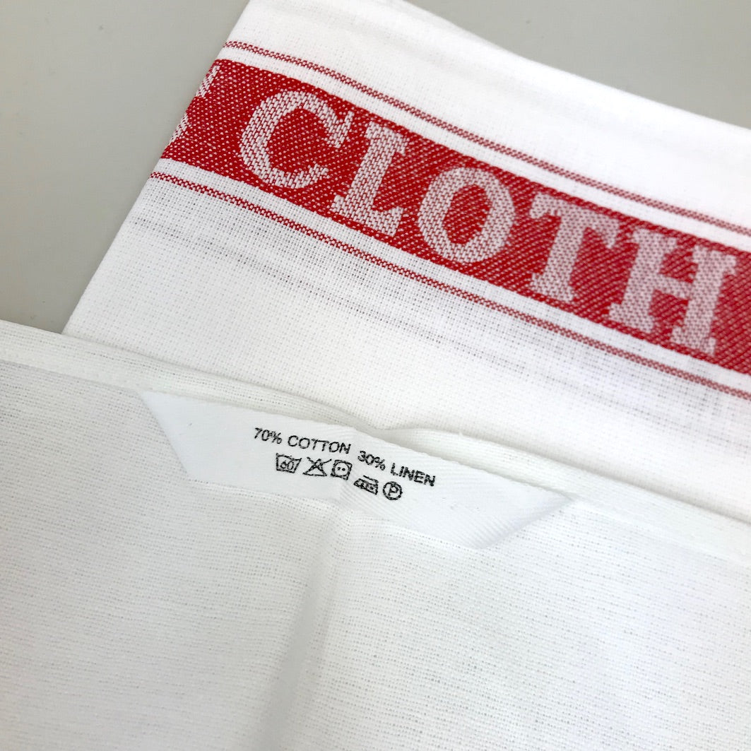 Linen union tea towels label