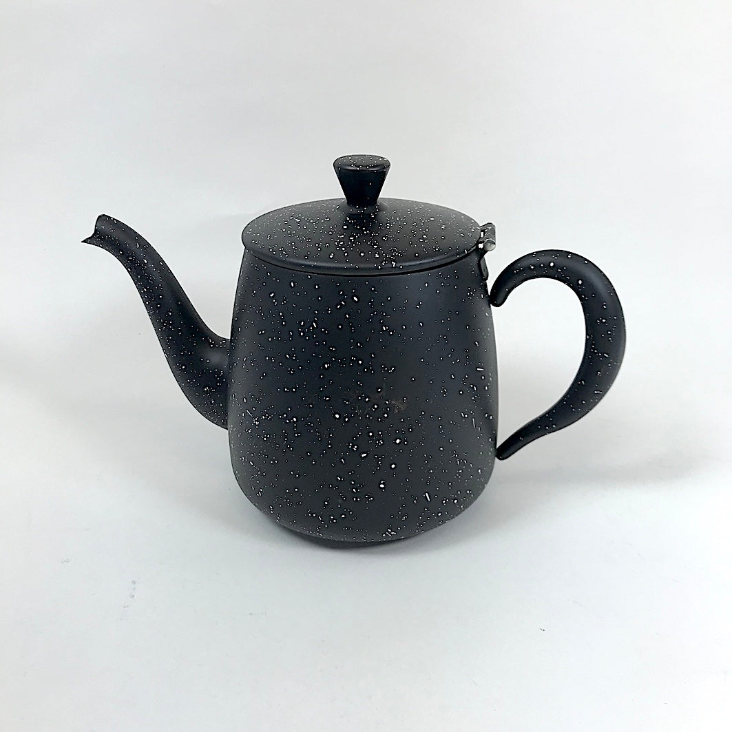 Stainless steel speckled teapot