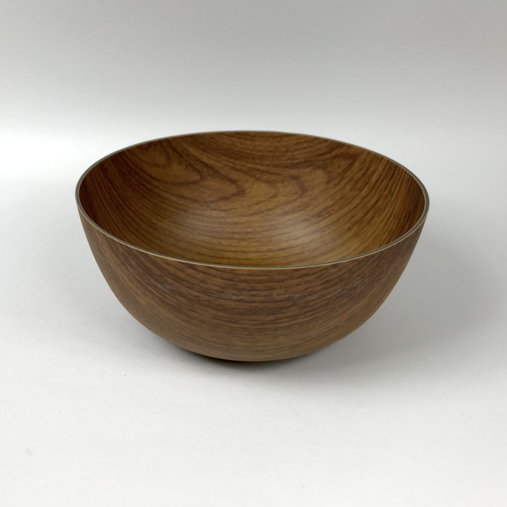 Recycled plastic wood effect round bowl 24cm