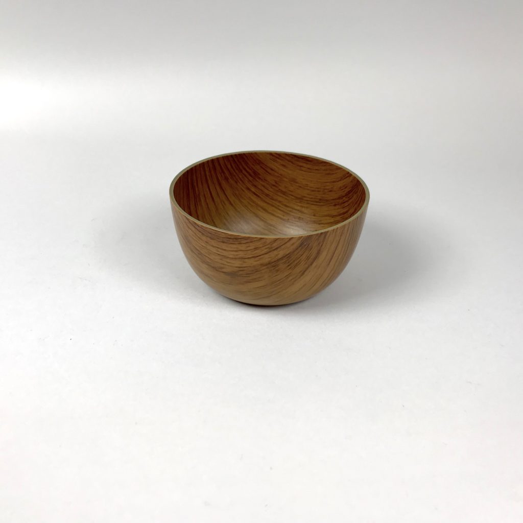 Recycled plastic wood effect round bowl 12cm