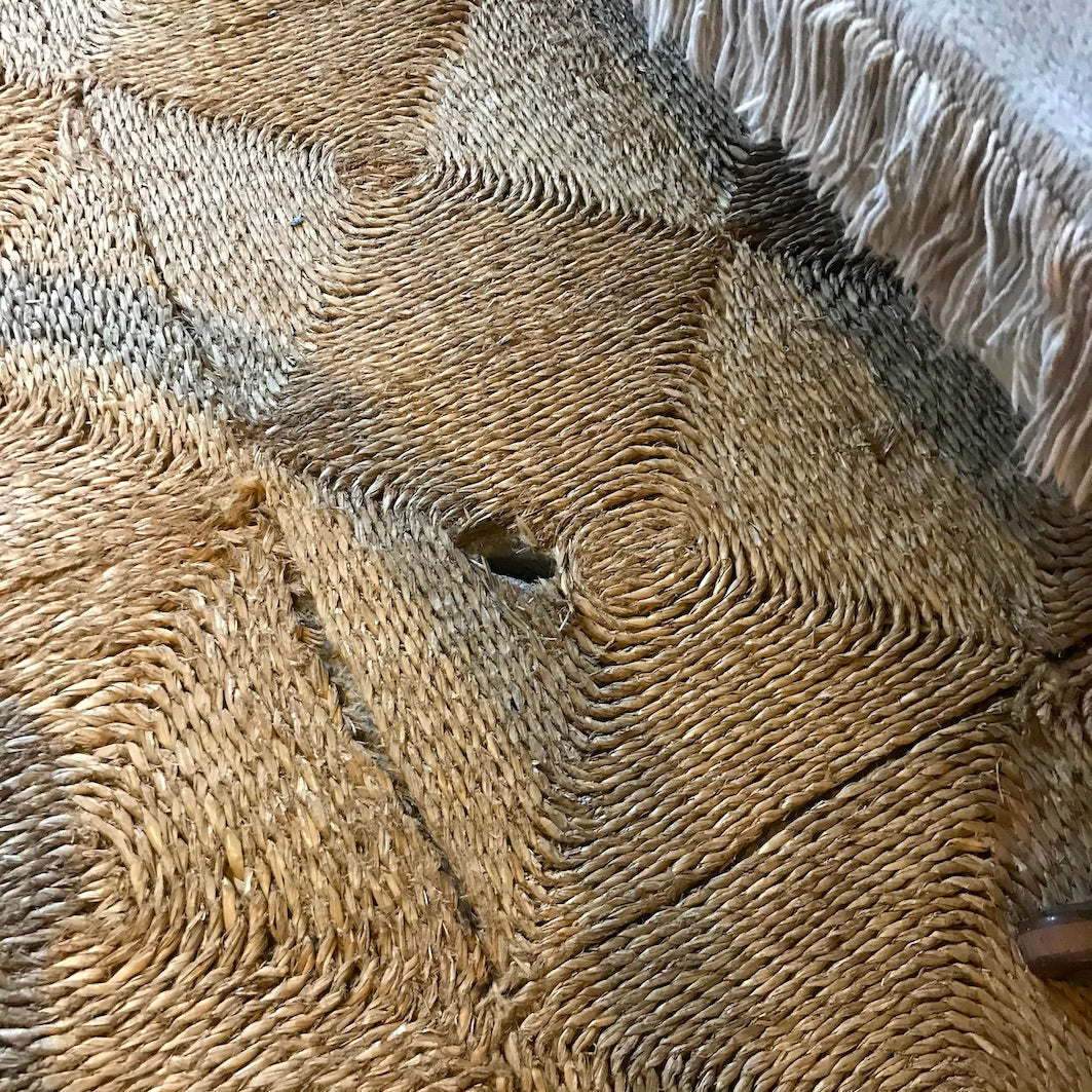 Seagrass rush matting mouse hole