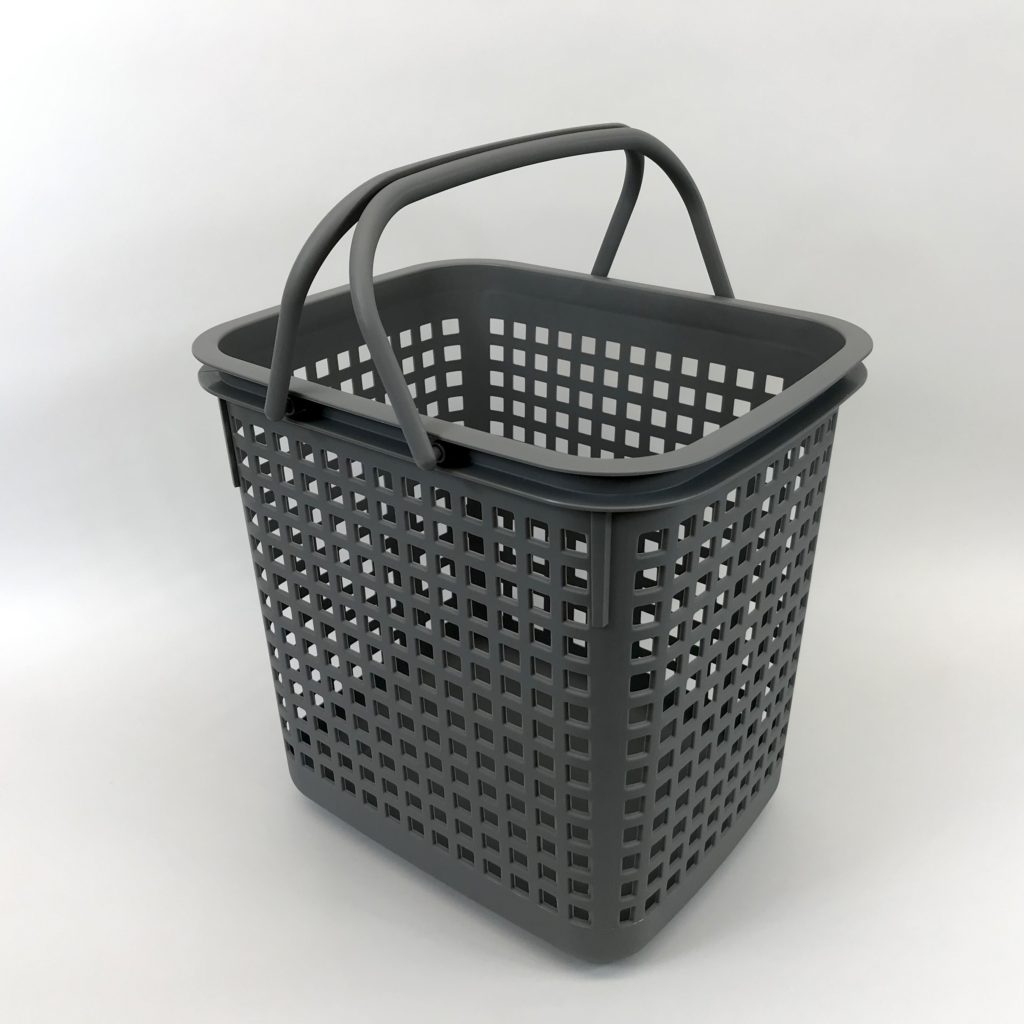 Stacking storage basket Hachiman large grey handles up