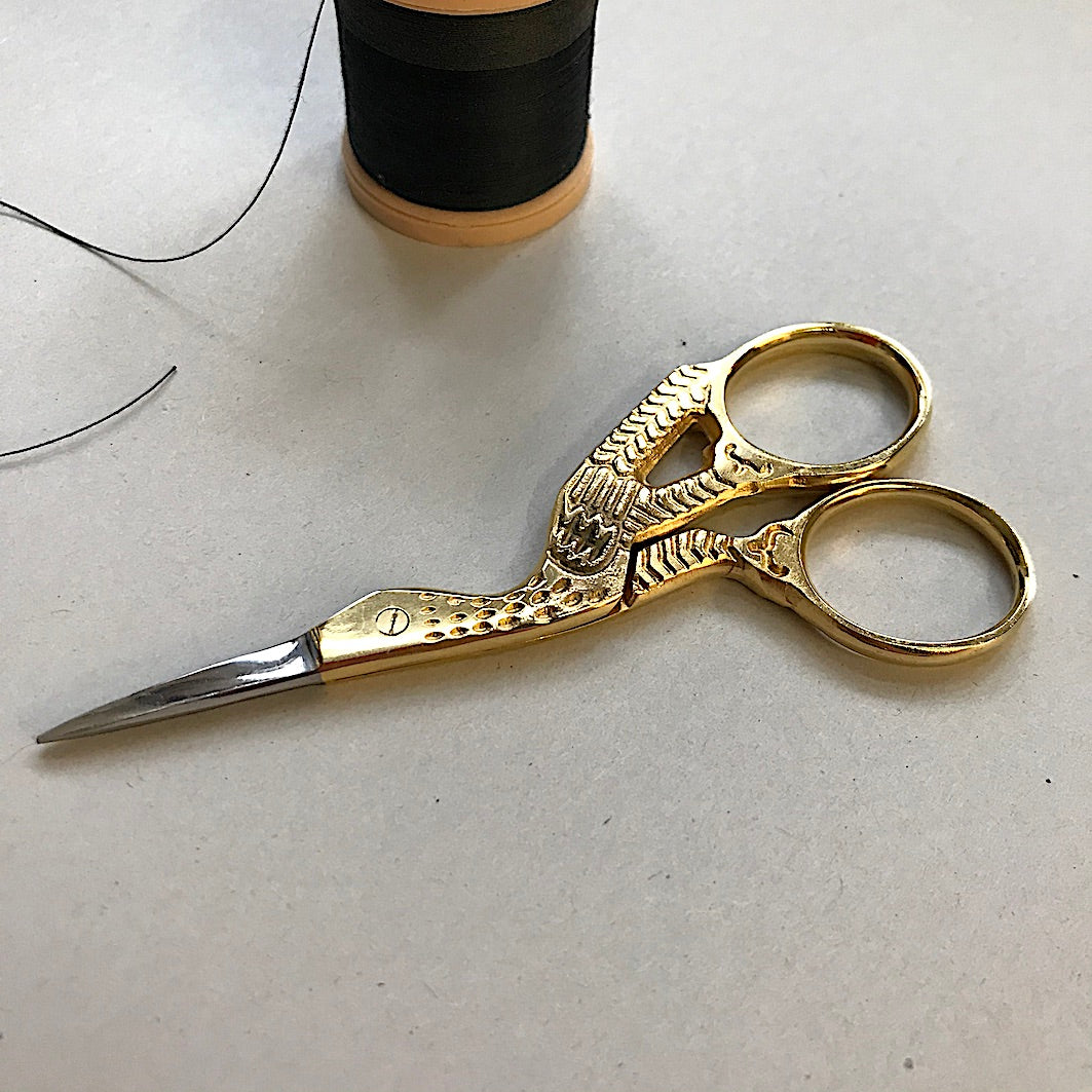 Stork embroidery needlework scissors