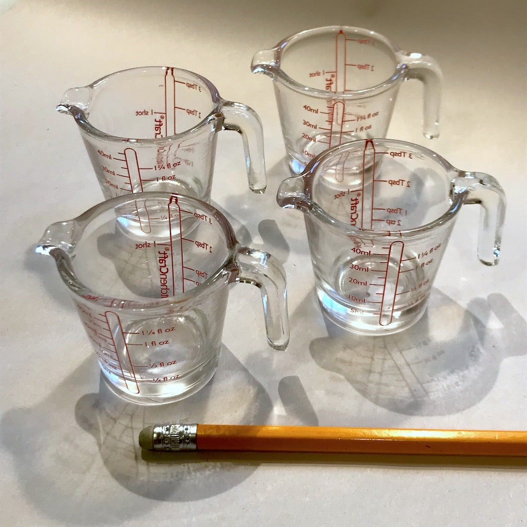 Tiny measuring jugs