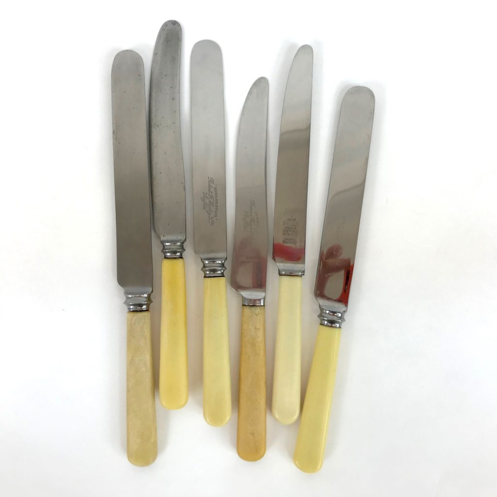 Vintage bone handled knives six