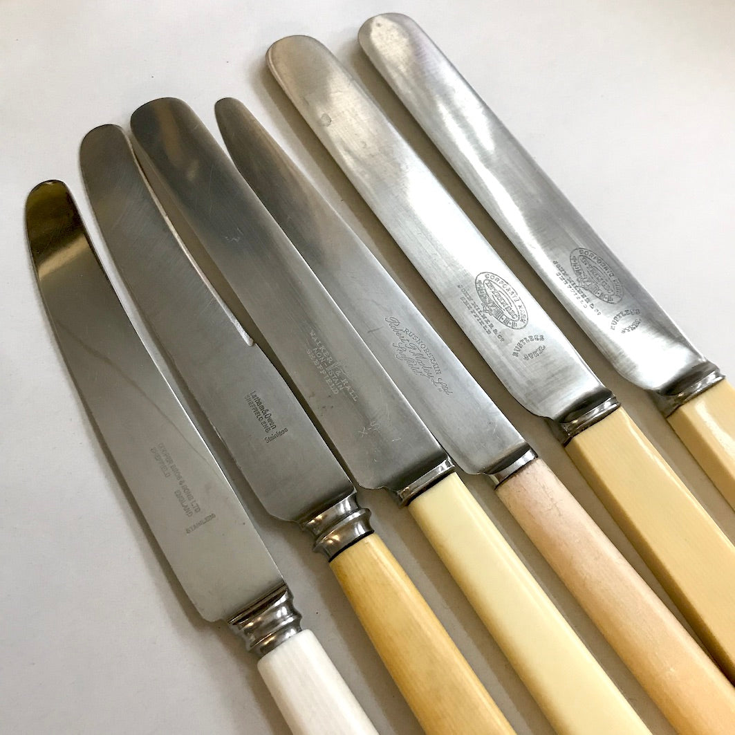 Vintage table knife blade shapes
