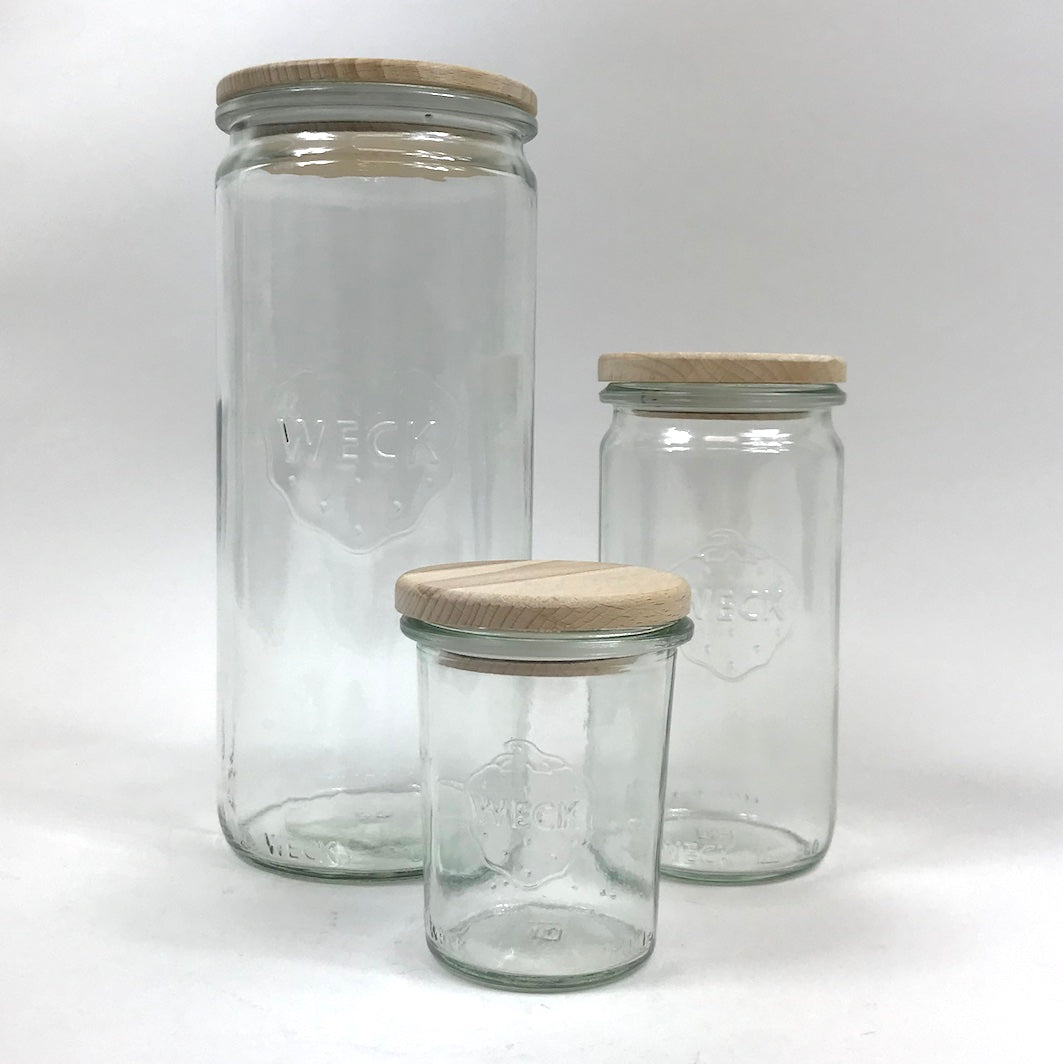 Jars W Weck Jars with wooden lids